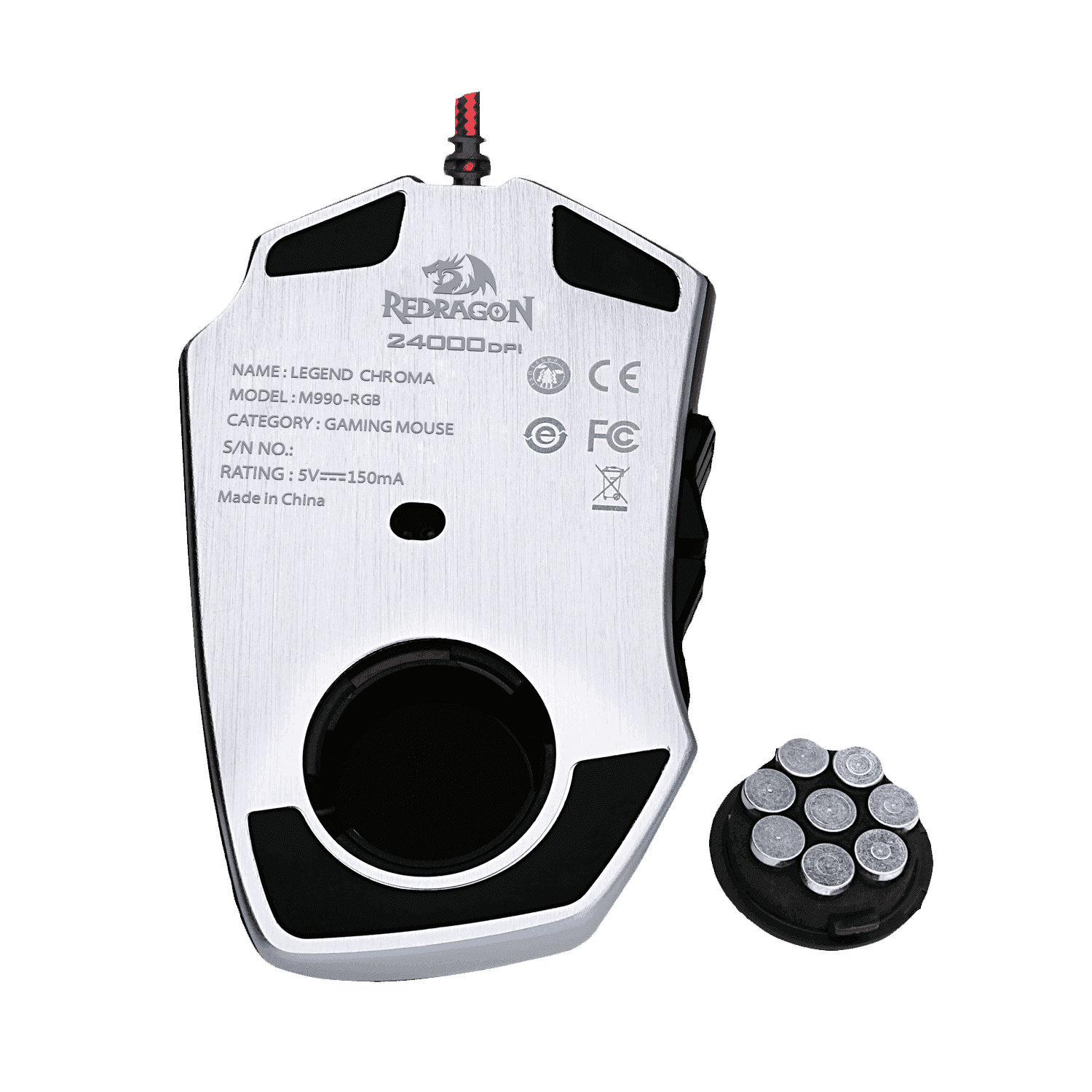 redragon m990 legend 24000 dpi high precision programmable laser gaming mouse for pc, mmo fps, 16 side buttons, 5 programmable user profiles, 5 led lighting modes (black)