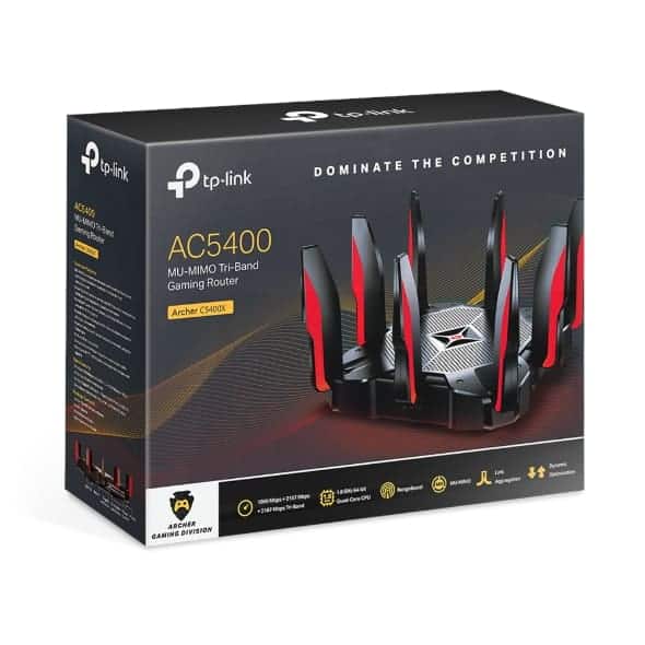 tp link ac5400 mu mimo tri band gaming router archer c5400x