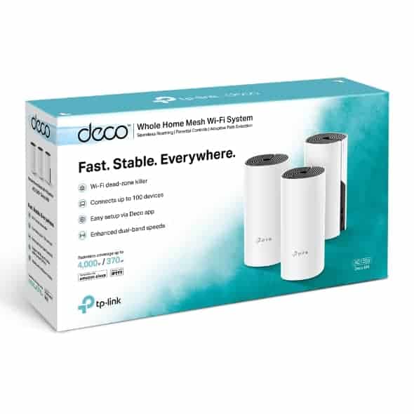 tp link ac1200 whole home mesh wi fi system deco m4(3 pack)