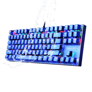 redragon k566b rgb mechanical gaming keyboard, rgb backlit, blue switches, solid durable all aluminum construction, stylish metallic blue electroplated keys and base, 87 standard keys
