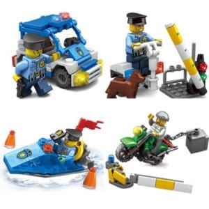 8 in 1 city police children diy enlightenment assembled building blocks educational intelligence toy