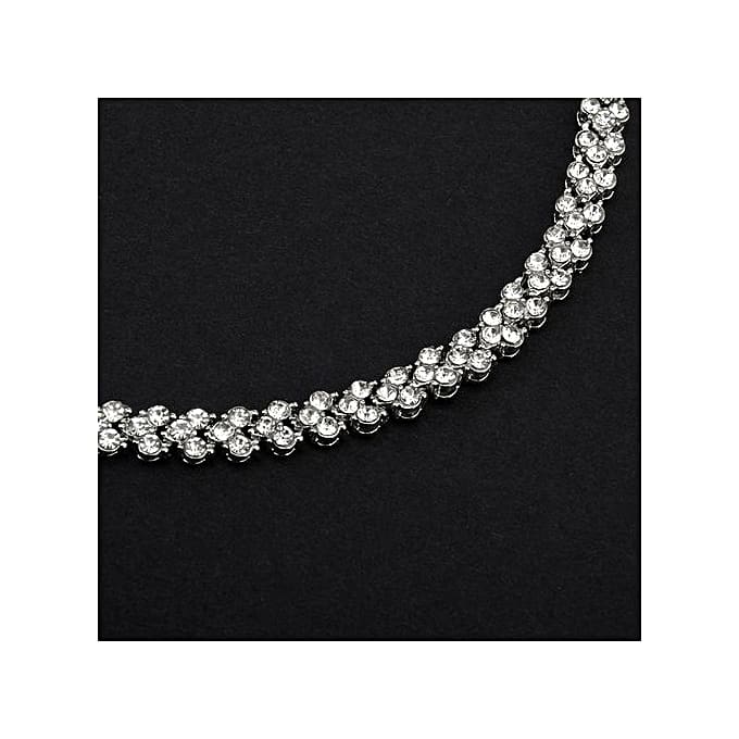 bracelet with artificial diamond inlaid glamorous female crystal (silver)