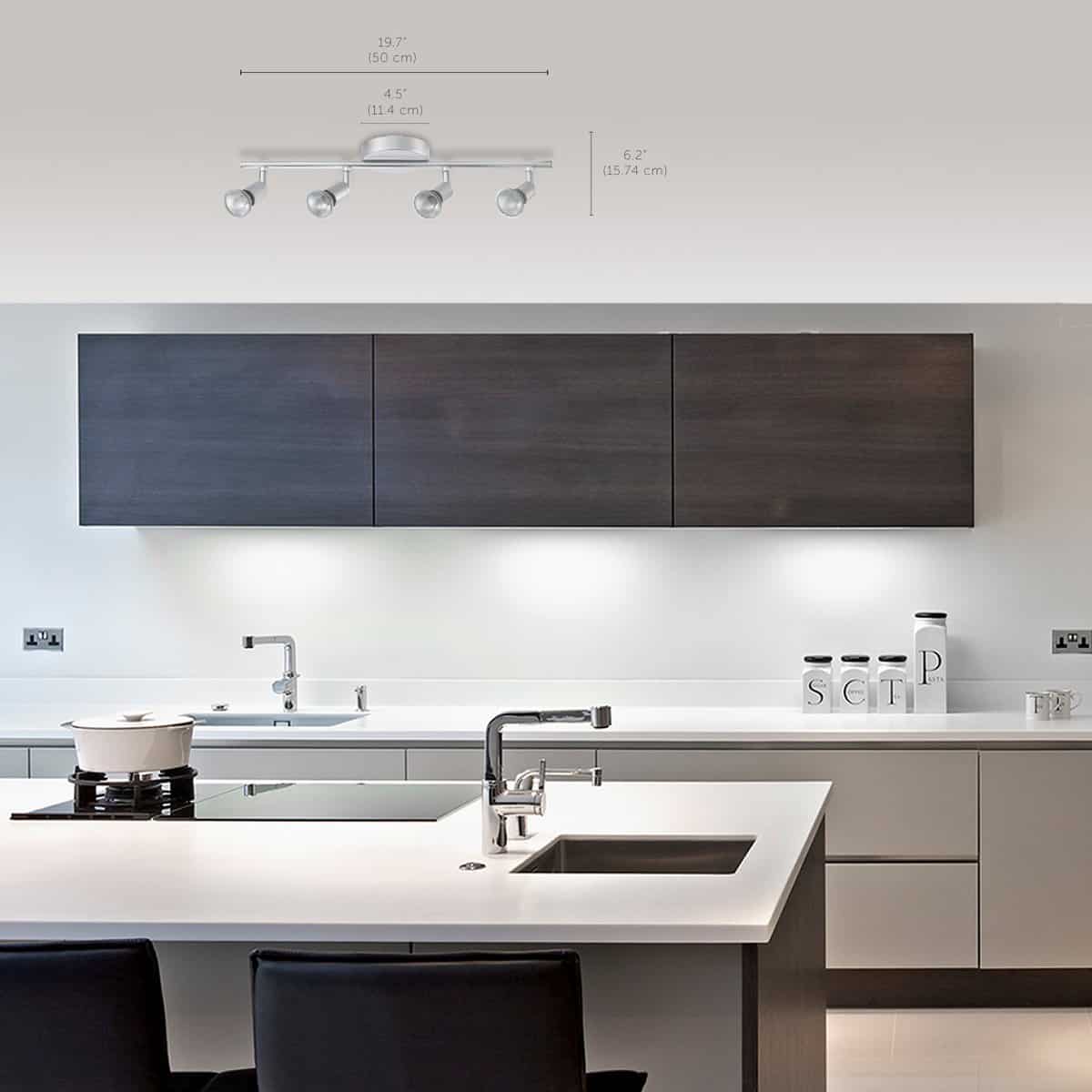 globe electric payton 4 light matte silver track lighting kit