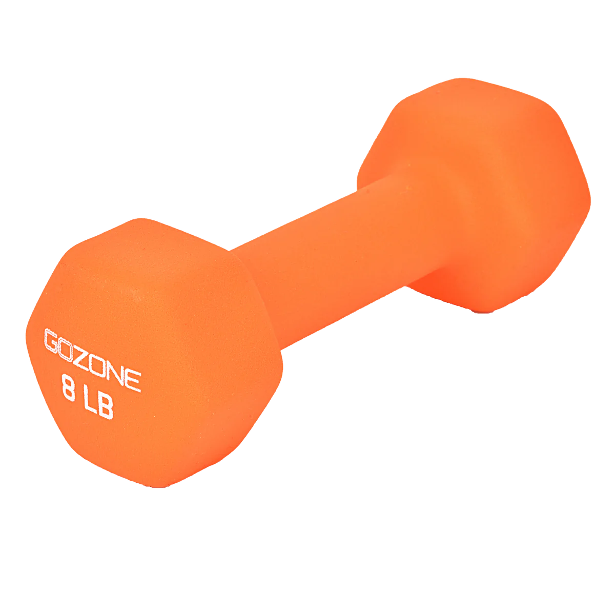 gozone 8 lb neoprene hex dumbbell – orange