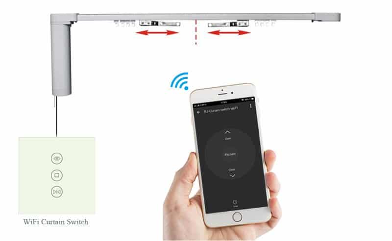 eu wifi smart touch curtain switch voice control by alexa and google phone control for electric curtain motor