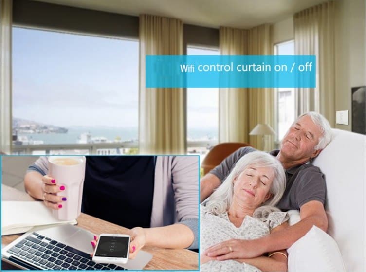 eu wifi smart touch curtain switch voice control by alexa and google phone control for electric curtain motor