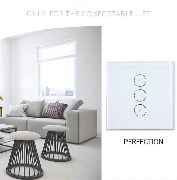 eu wifi smart touch curtain switch voice control by alexa and google phone control for electric curtain motor