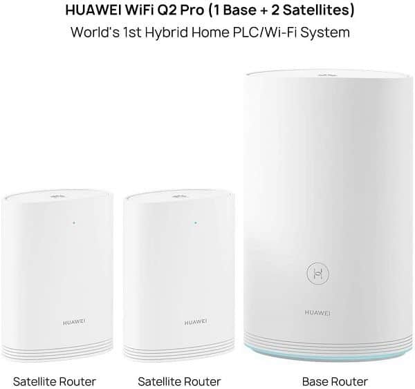 huawei q2 pro wifi router 1 base with 2 satellite routers huw ws5280 1plus2 wht