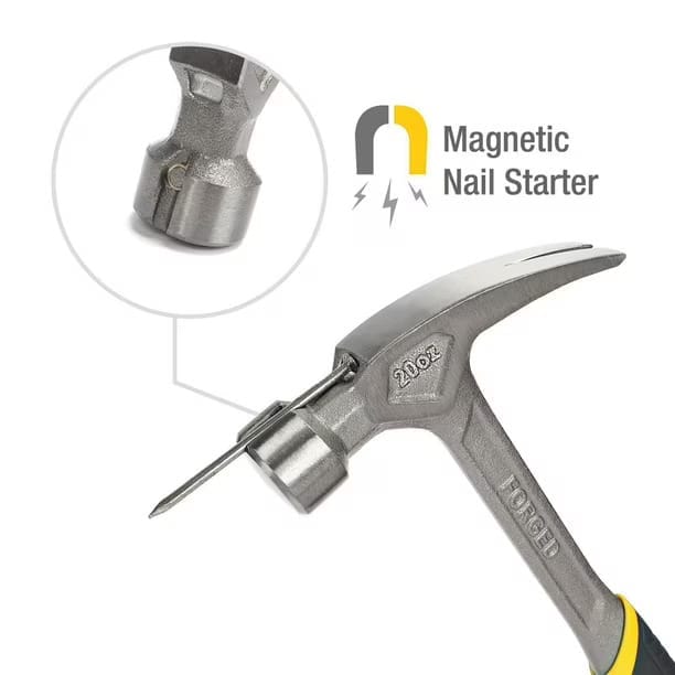 workpro 20 oz one piece forged claw hammer with anti shock handle