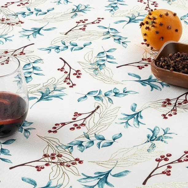 holiday time fabric tablecloth