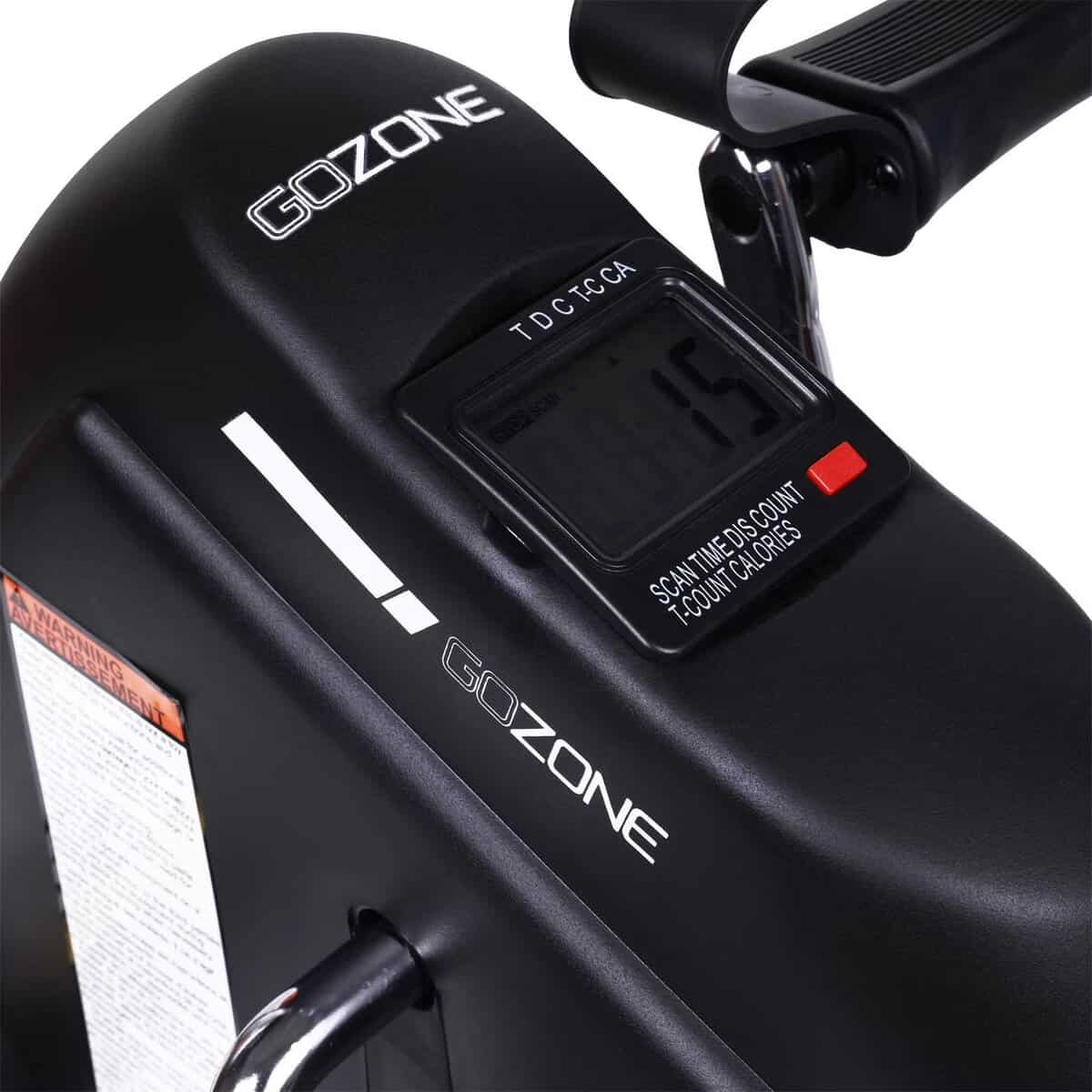 gozone portable mini pedal bike for under desk, black combo, digital workout tracker