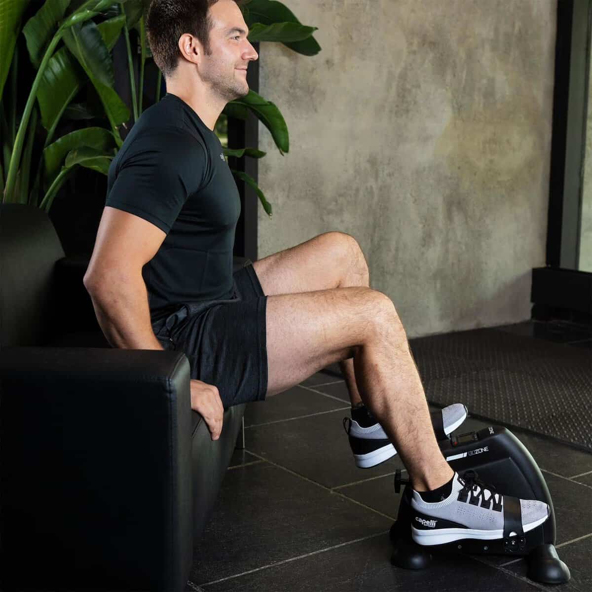 gozone portable mini pedal bike for under desk, black combo, digital workout tracker