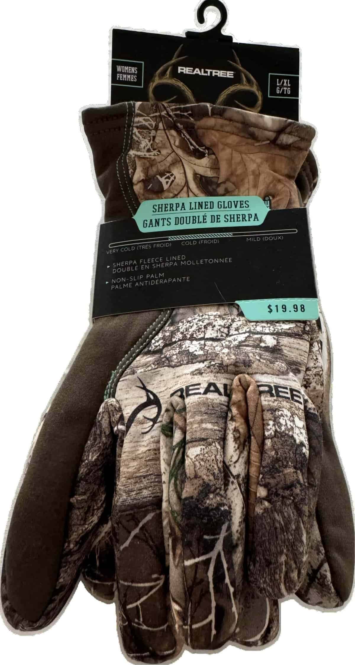 realtree sherpa lined gloves gants doublÉ de sherpa large