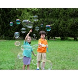 play day bubble maker stick toy with 30 ounce bubble solution, 6 pack, multiple colors, child ages 3+