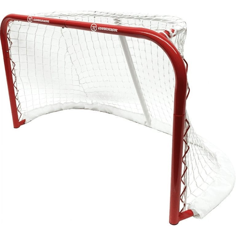 warrior pro mini metal hockey goal combo set 30" net 2 mini player 1 mini goalie stick and ball