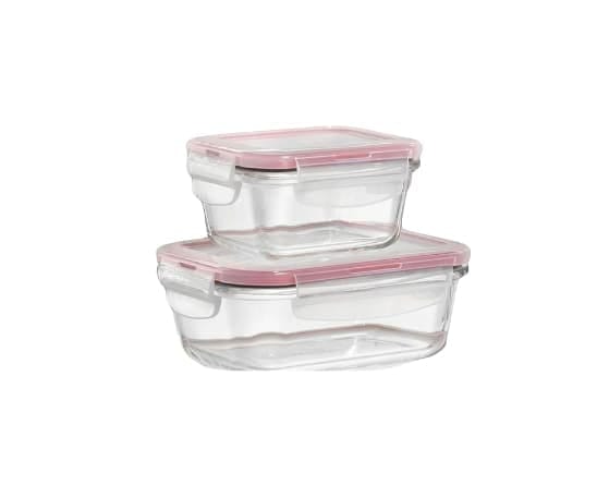 starfrit locknlock glass 2 piece square container set