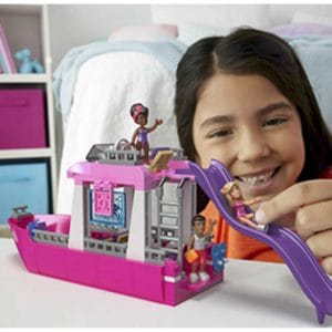 mega barbie malibu dream boat building kit playset with 3 micro dolls