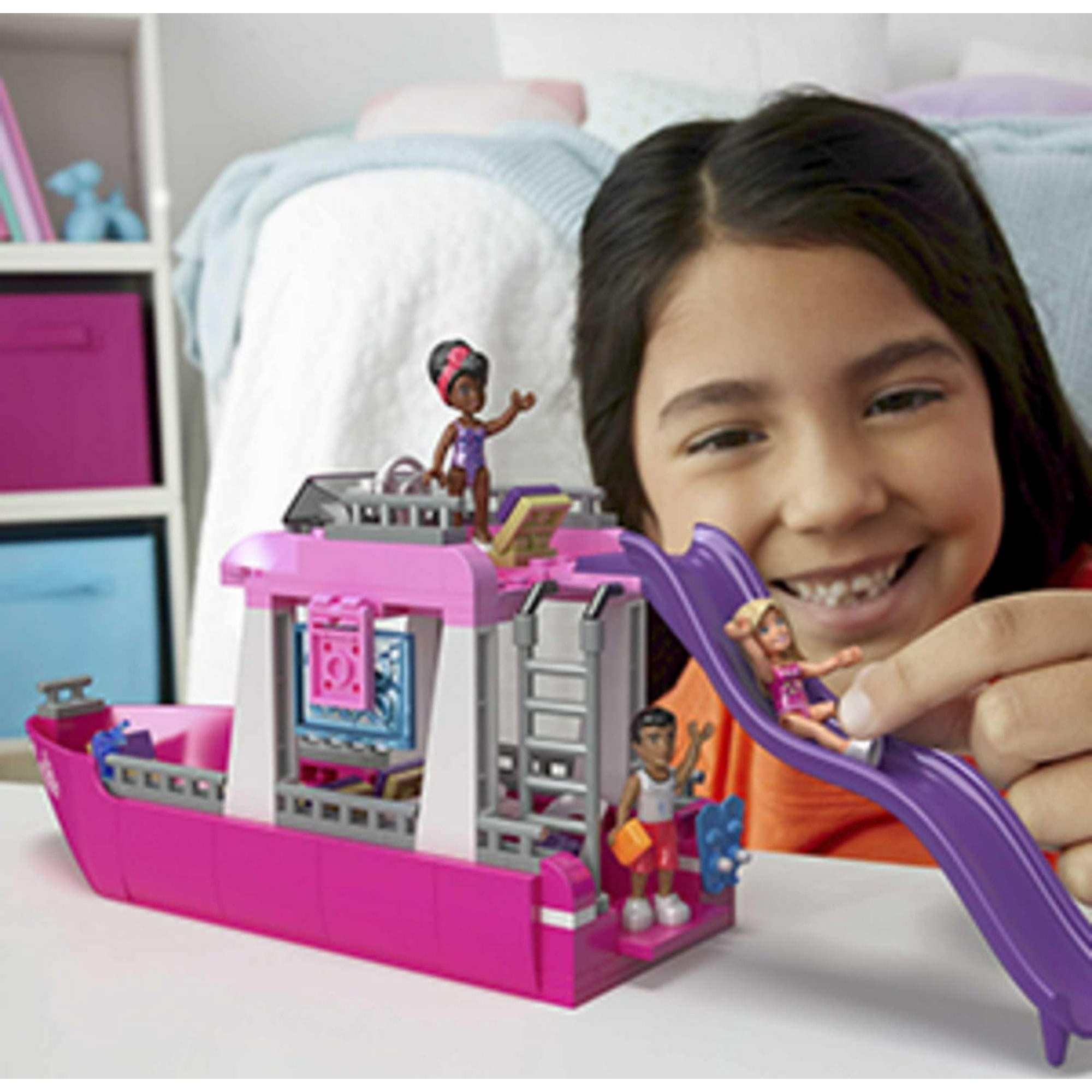 mega barbie malibu dream boat building kit playset with 3 micro dolls