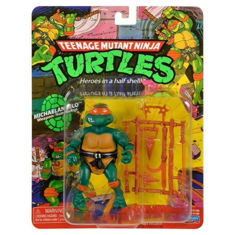 teenage mutant ninja turtles classic basic mikey action figure set, 3 pieces