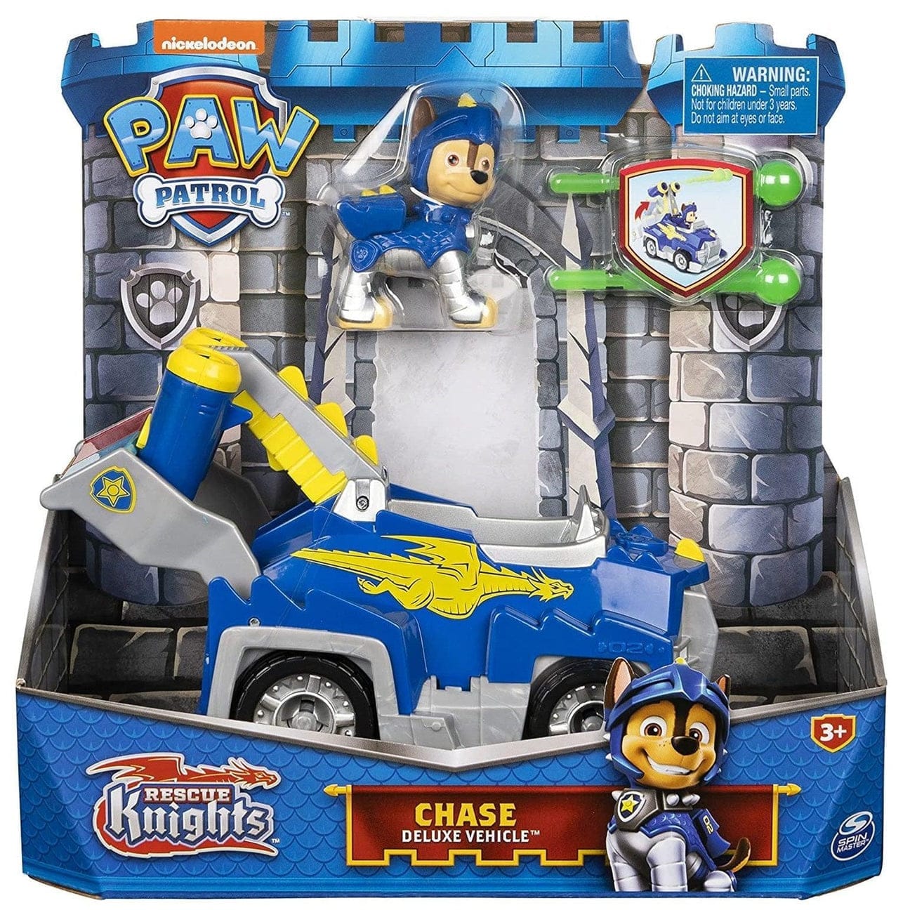 paw patrol rescue knights chase transforming car
