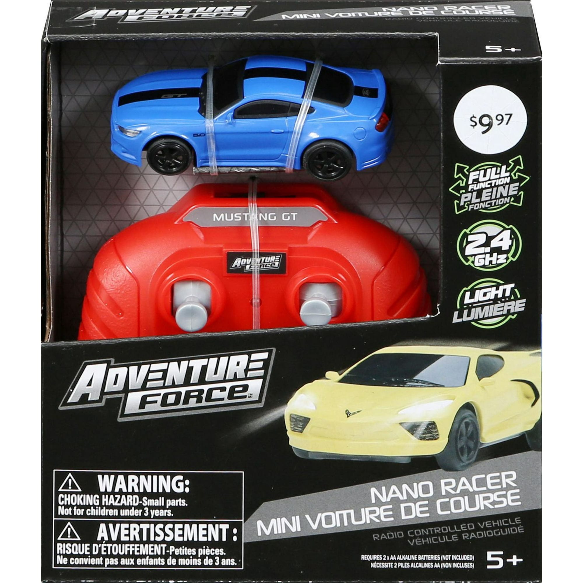 adventure force 1:64 remote control led nano racers mustang gt500
