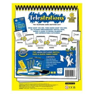 telestrations 6 player family pack game, by usaopoly
