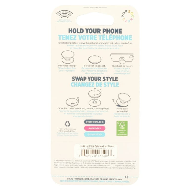 popsockets grip with swappable top for cell phones morning haze