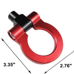 sport track racing style cnc aluminum screw on tow hook front bumper compatible with porsche panamera, carrera 911 991 (red)