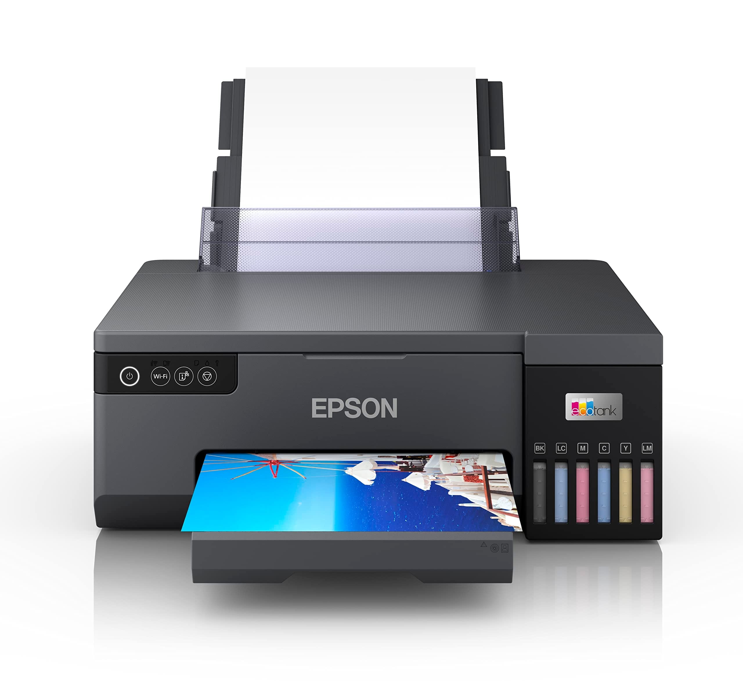 ecotank l8050 6 colour a4 photo printer wifi connected, with smart app connectivity black