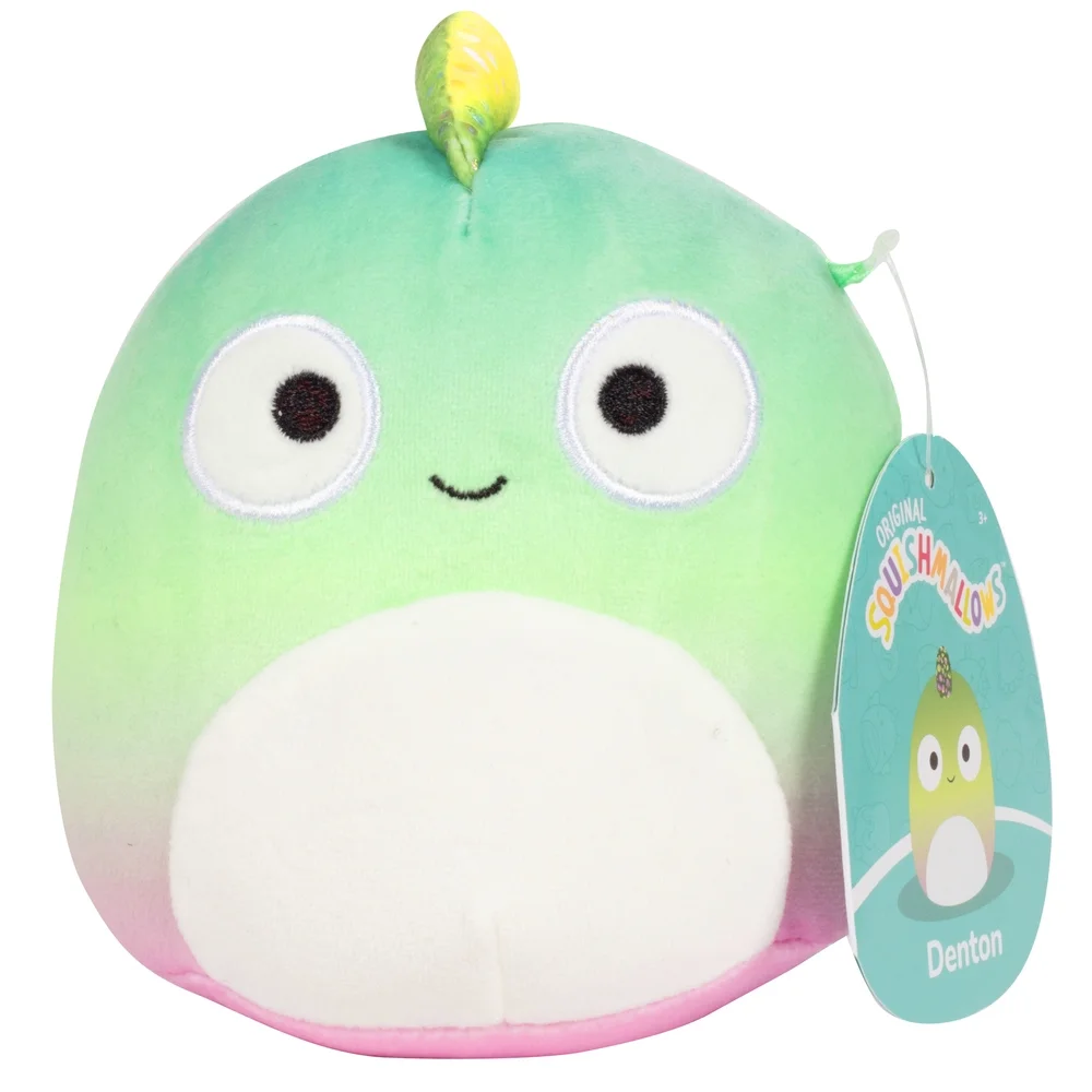squishmallow denton chameleon lizard soft ombre pink green plush