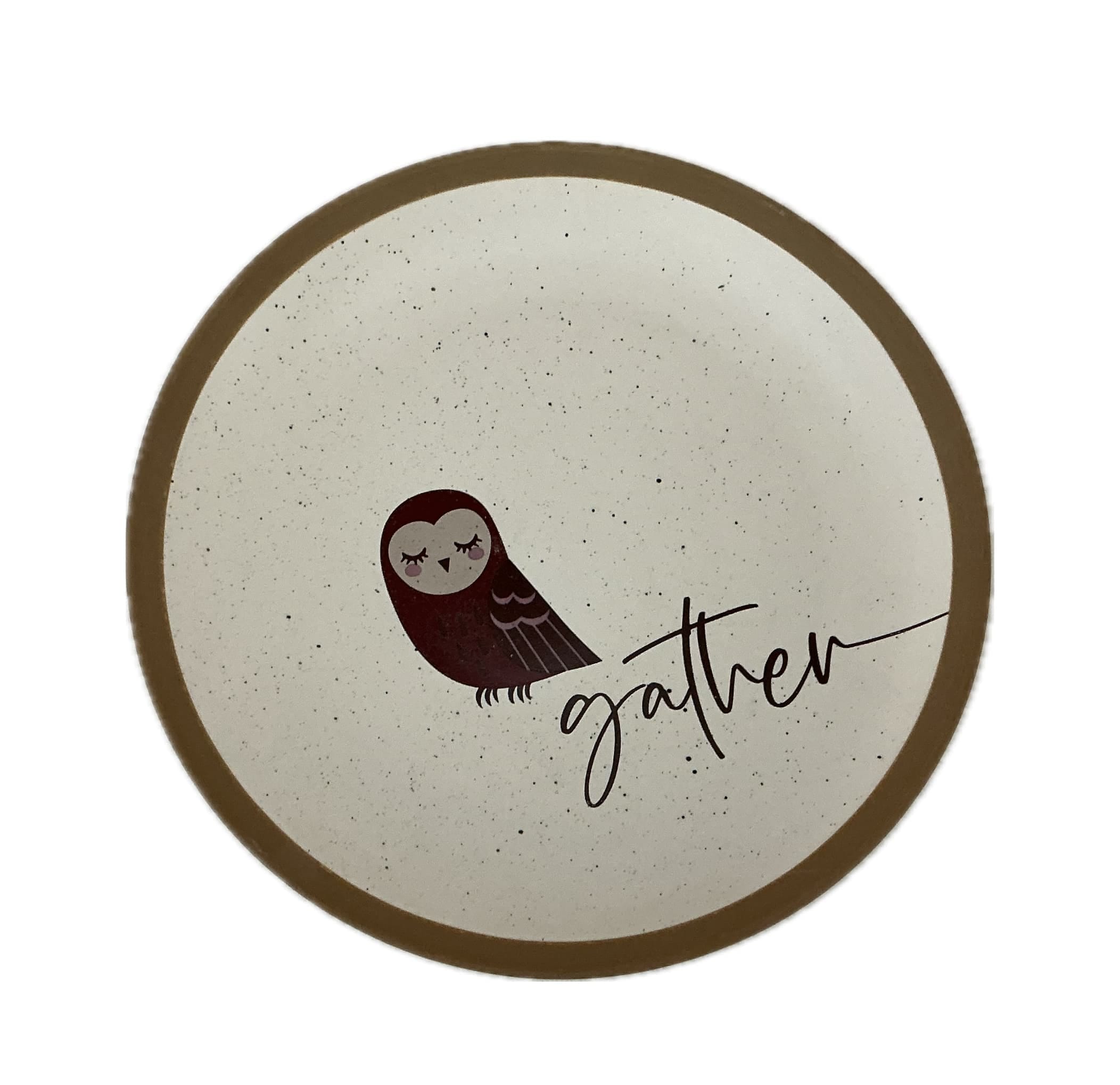 owl gather dinner plate round