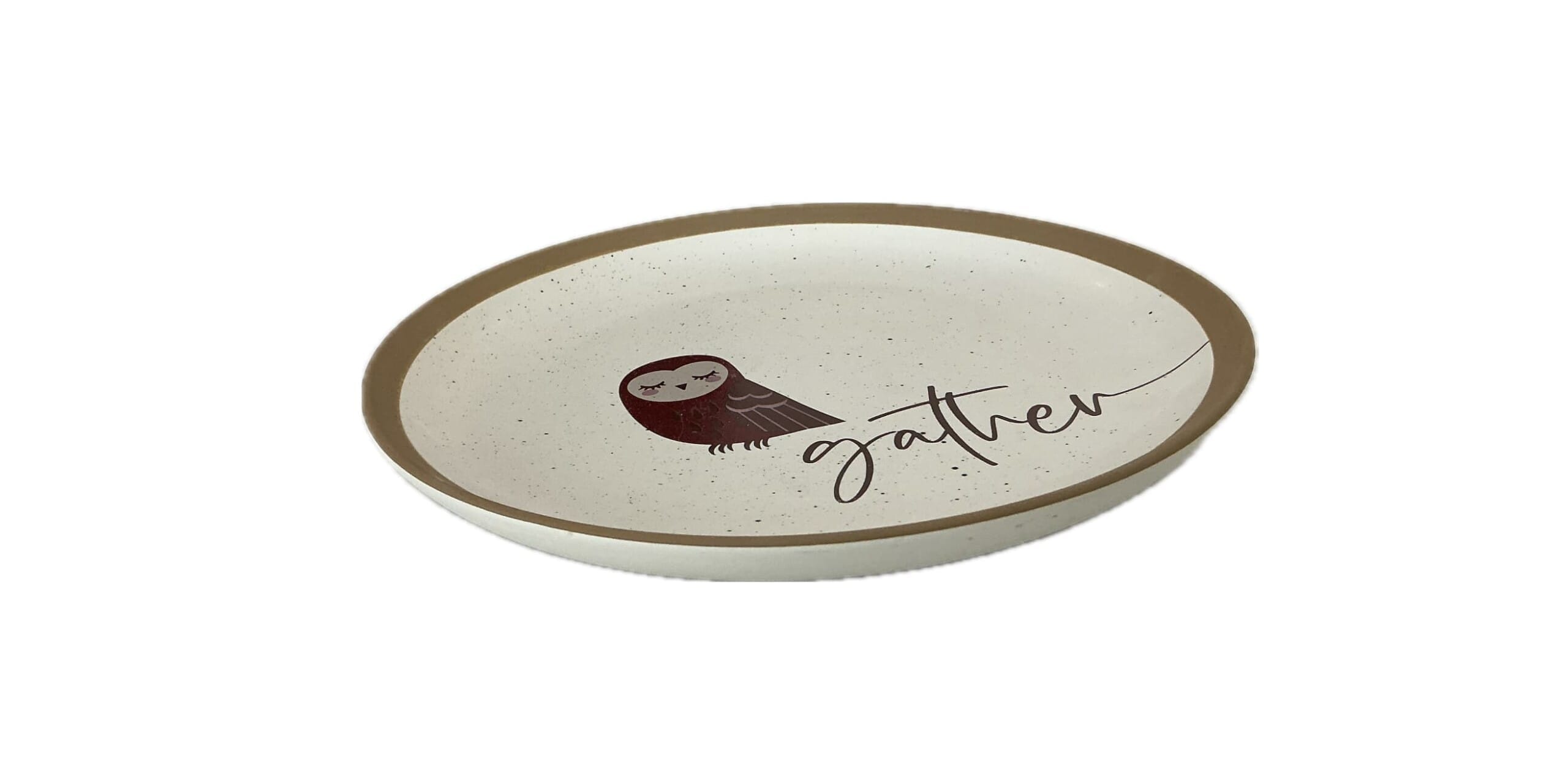 owl gather dinner plate round