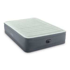 intex 18" queen dura beam premaire elevated airbed mattress with built in pump
