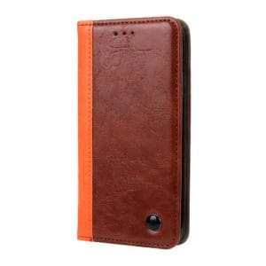 retro book design horizontal flip pu leather case for iphone 8 & 7, with holder & card slots (brown)