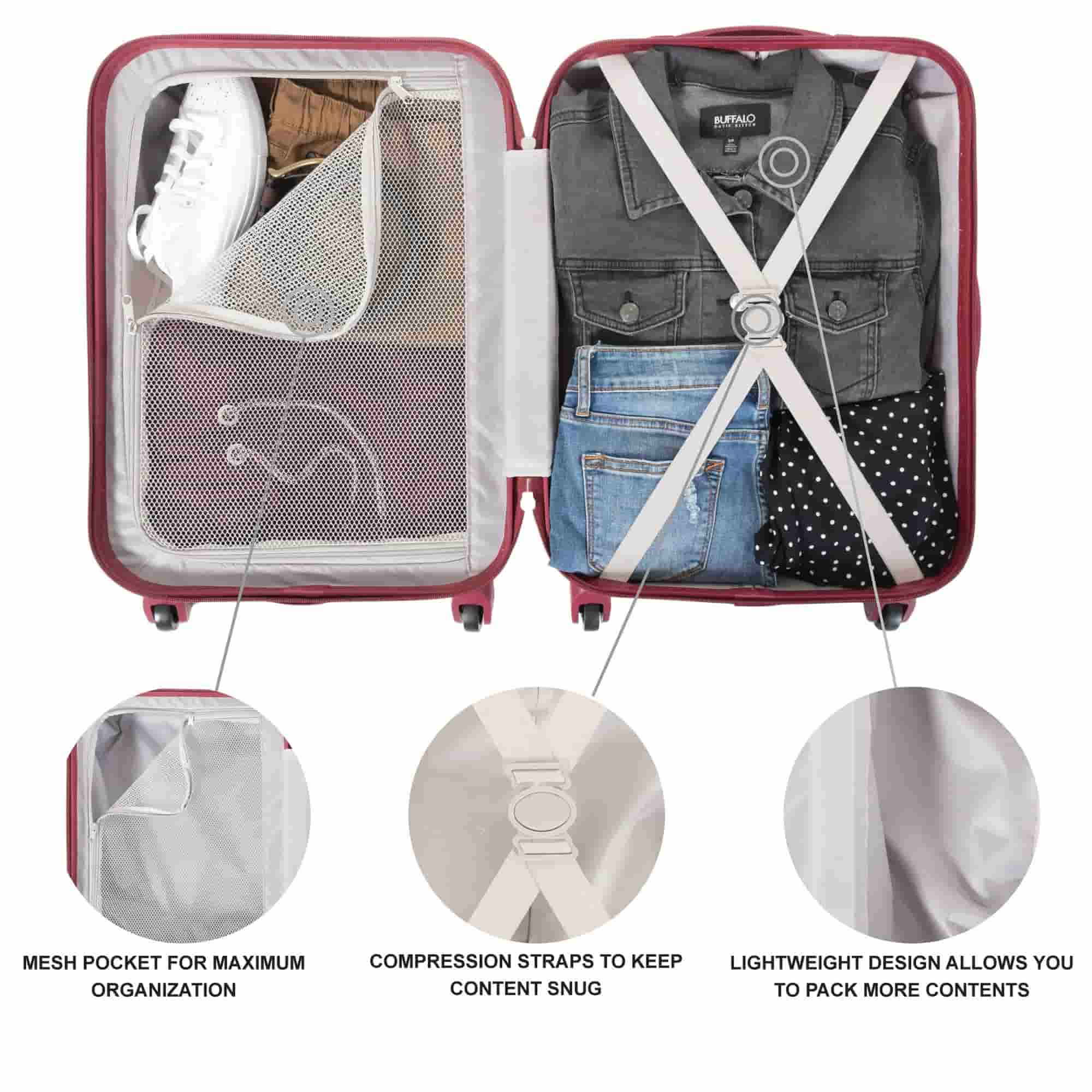 jetstream 28 inch 1pc. hardside spinner luggage, burgundry