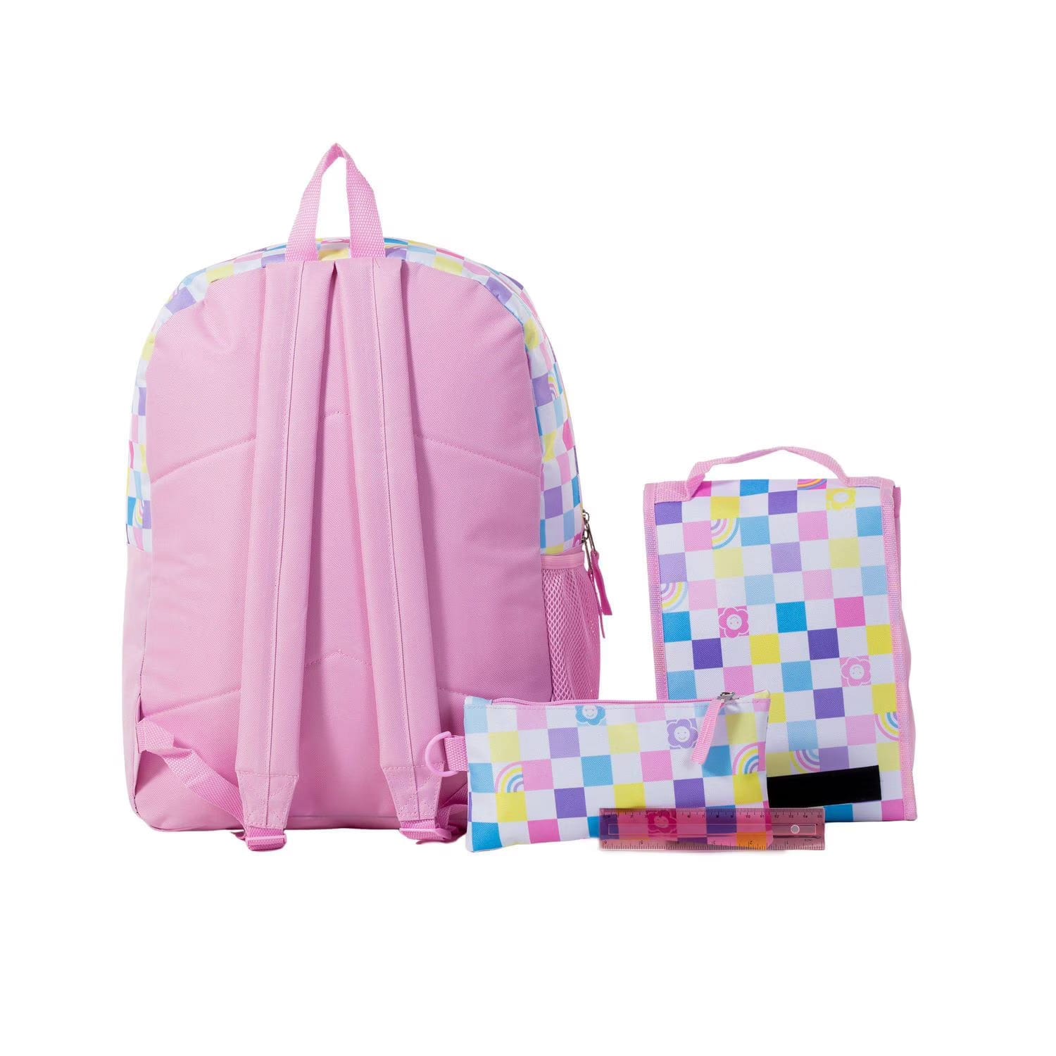 jetstream 4pcs full school day backpack set pastel checkers