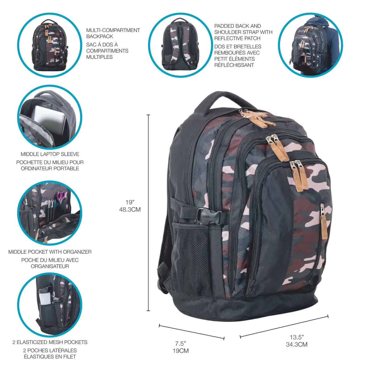 jetstream school & laptop backpack camo