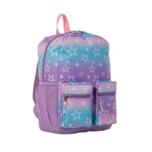 jetstream twin pocket backpack purple blue & stars