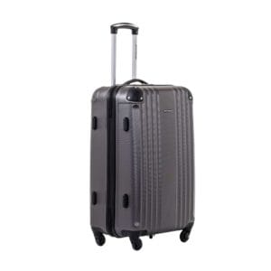 jetstream 24 inch hardside spinner upright checked luggage, durable abs/pc material, charcoal