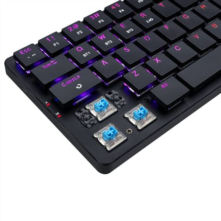 redragon k624p kbs 2.4g bluetooth wired 63 key low profile mechanical keyboard