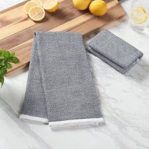 better homes & gardens rich black cotton and polyester woven dual purpose oversized kitchen towels 1 piece