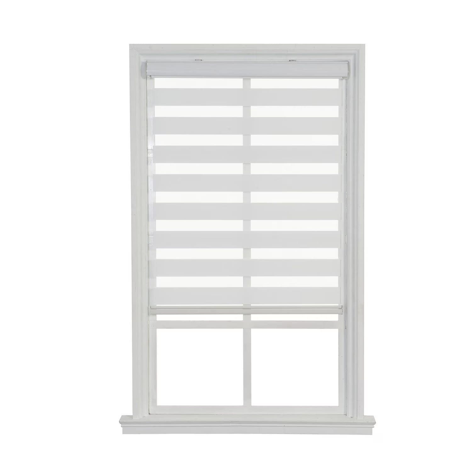 hometrends cordless zebra light filtering roller shade 30"x72" white