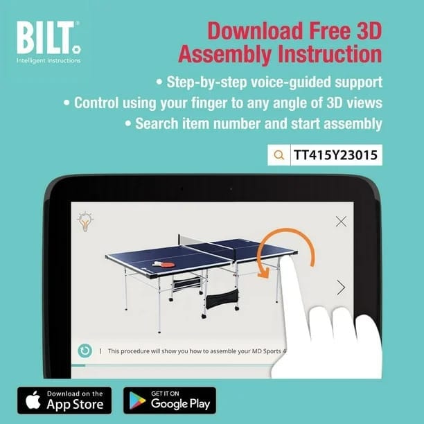 md sports indoor table tennis table, ping pong table, 15mm, navy blue