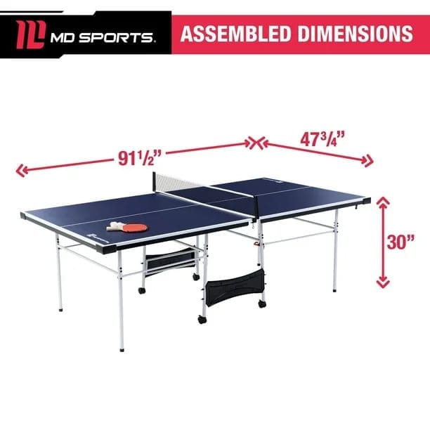 md sports indoor table tennis table, ping pong table, 15mm, navy blue