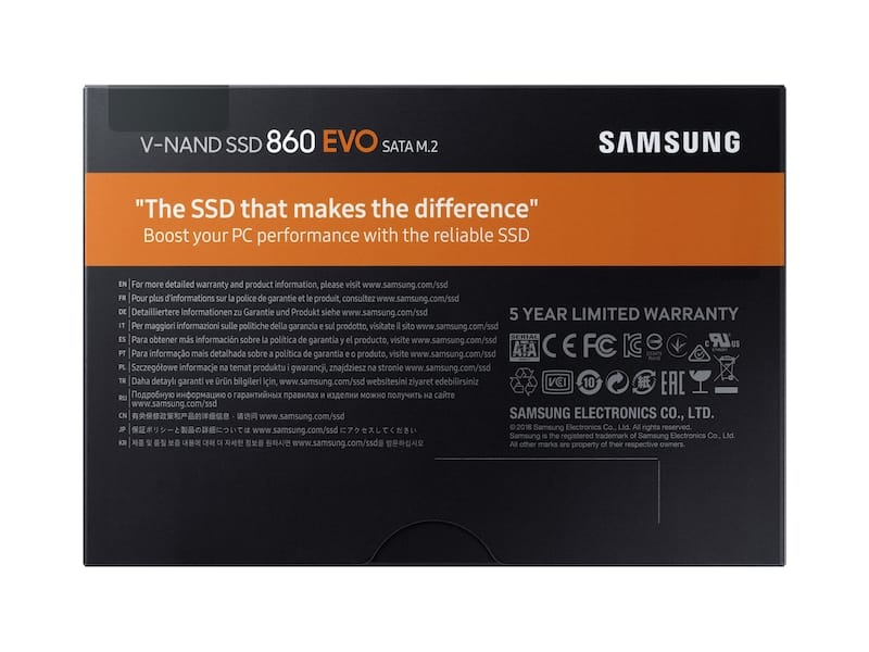 samsung 860 evo sata m.2 ssd 250gb