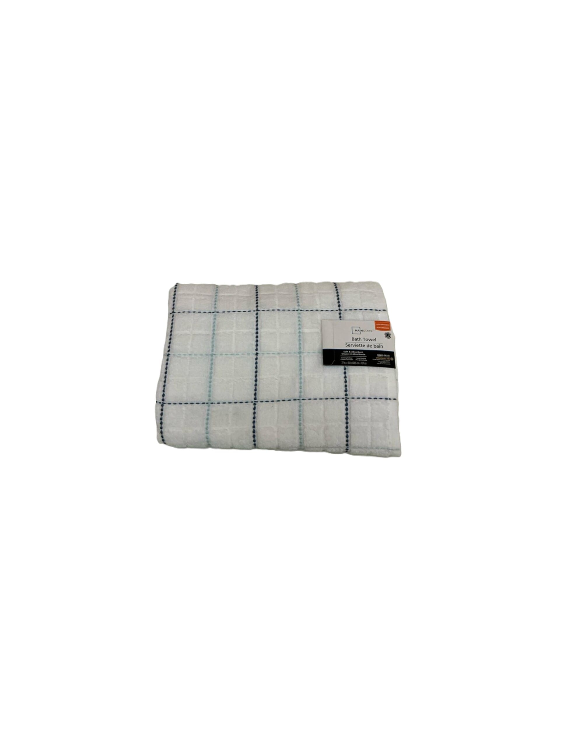 mainstays performance check bath towel