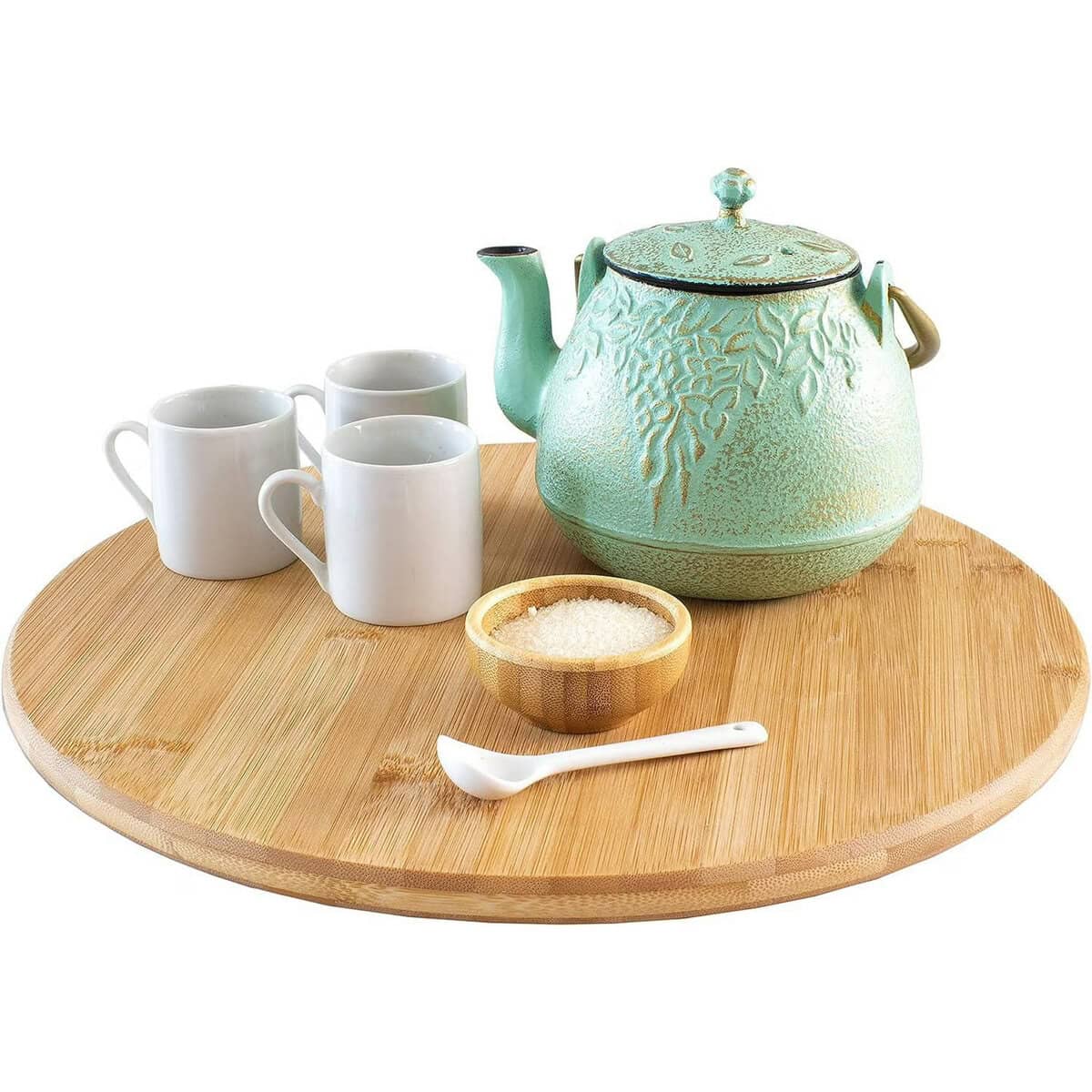 mainstays eco bamboo lazy susan organizer for kitchen, cabinet & table
