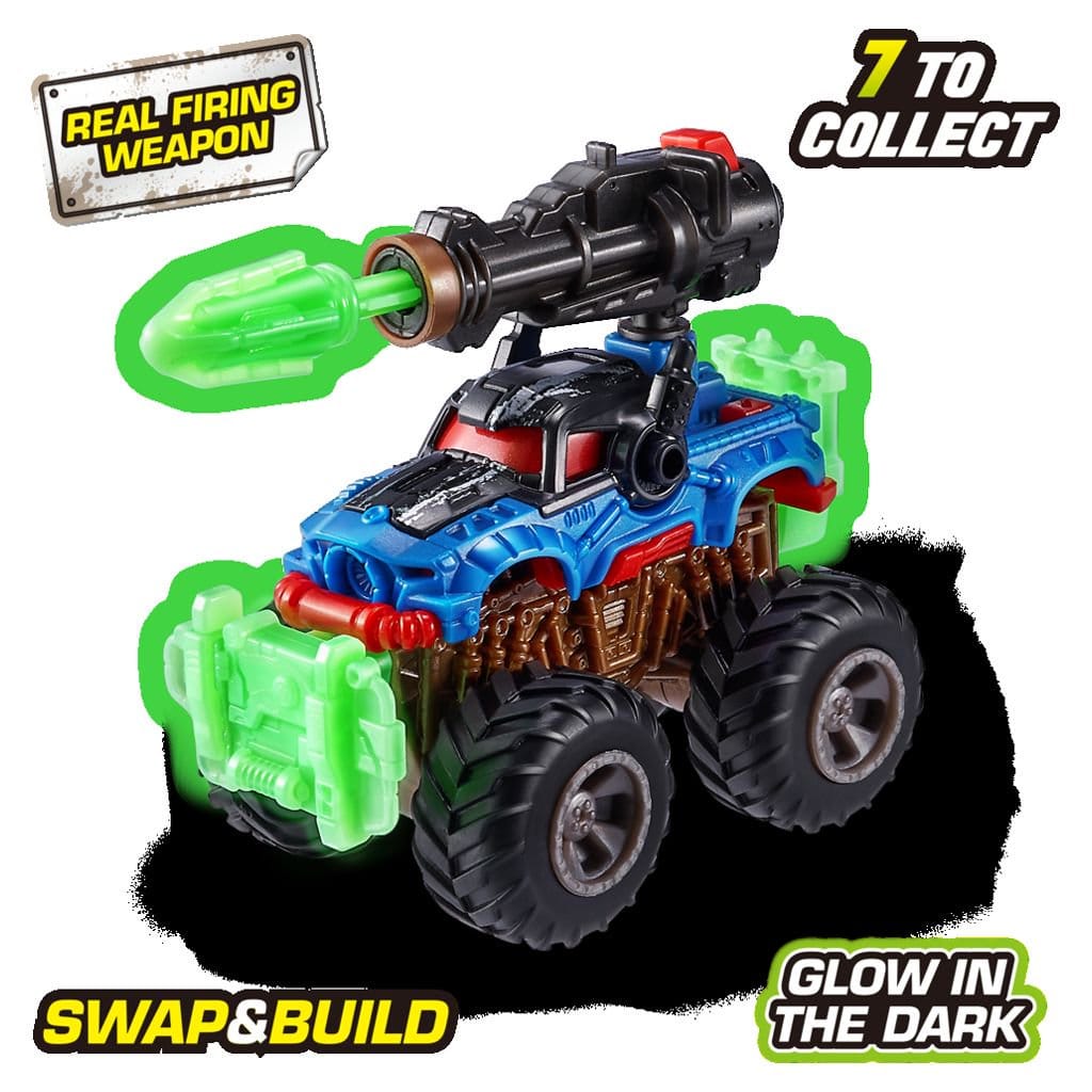 5 surprise monster trucks glow riders series 2 novelty & gag toy by zuru