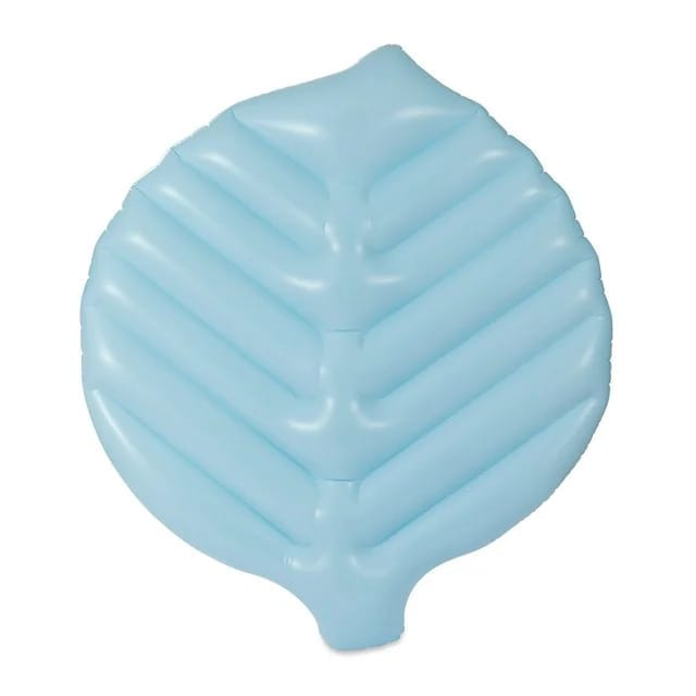 inflatable leaf pool float, green & blue print, for kids and adults, unisex