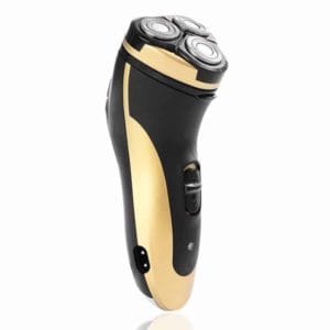 3 blades rotating electric shavers men rechargeable razor with led lighting function (gold)
